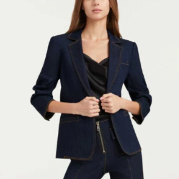 Cinq a Sept Khloe Indigo Denim Blazer - Picture 5 of 5